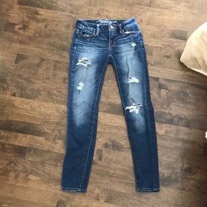 American Eagle Size 0 ripped jeans (jeggings)